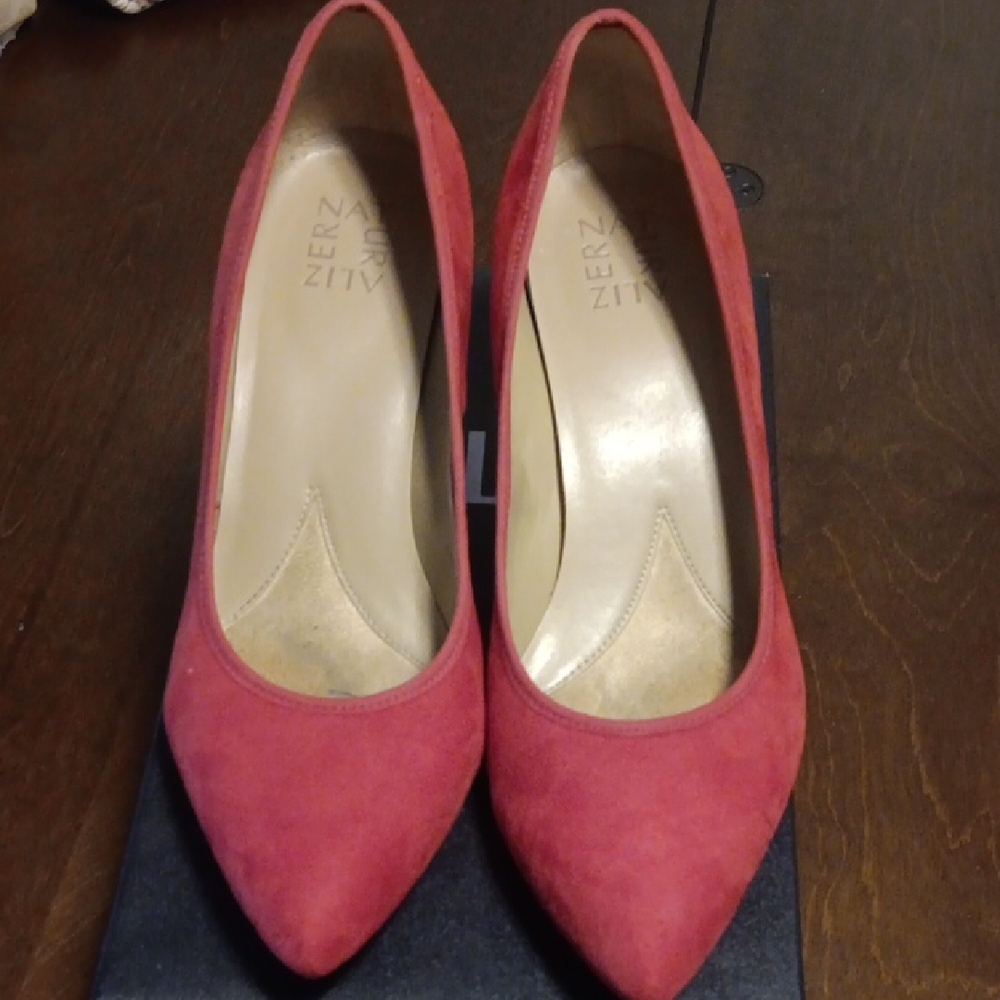 Naturalizer Red Suede Heels Stiletto Style
